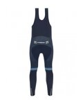 SANTINI Długie spodnie kolarskie z szelkami - TREK 2022 FACTORY RACING CX WINTER - niebieski