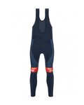 SANTINI Długie spodnie kolarskie z szelkami - TREK SEGAFREDO 2022 FAN LINE WINTER - czerwony/niebieski