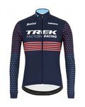 SANTINI Zimowa koszulka kolarska z długim rękawem - TREK 2022 FACTORY RACING CX WINTER - różowy/niebieski