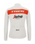 SANTINI Zimowa koszulka kolarska z długim rękawem - TREK SEGAFREDO 2022 WINTER - biały/czerwony