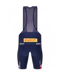 SANTINI Krótkie spodnie kolarskie z szelkami - TREK FACTORY RACING 2023 - niebieski