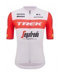SANTINI Koszulka kolarska z krótkim rękawem - TREK SEGAFREDO 2023 FAN LINE - czerwony/biały
