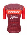 SANTINI Koszulka kolarska z krótkim rękawem - TREK SEGAFREDO 2023 FAN LINE - czerwony/biały