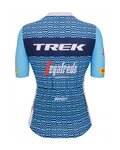 SANTINI Koszulka kolarska z krótkim rękawem - TREK SEGAFREDO 2023 LADY FAN LINE - jasnoniebieski/biały