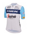 SANTINI Koszulka kolarska z krótkim rękawem - TREK SEGAFREDO 2023 LADY FAN LINE - jasnoniebieski/biały