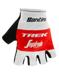 SANTINI Kolarskie rękawiczki z krótkimi palcami - TREK 2019 RACE - biały/czerwony