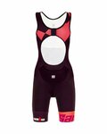 SANTINI Kombinezon kolarski - X IRONMAN LADY CUPIO - różowy/bordowy