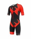 SANTINI Kombinezon kolarski - X IRONMAN CUPIO - czarny/czerwony