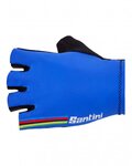 SANTINI Kolarskie rękawiczki z krótkimi palcami - UCI RAINBOW - tęczowy/niebieski