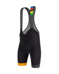 SANTINI Krótkie spodnie kolarskie z szelkami - EYES - pomarańczowy/czarny