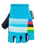 SANTINI Kolarskie rękawiczki z krótkimi palcami - UCI RAINBOW - jasnoniebieski