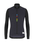 SANTINI Zimowa koszulka kolarska z długim rękawem - UCI RAINBOW WINTER - czarny