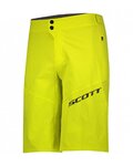 SCOTT Krótkie spodnie kolarskie bez szelek - ENDURANCE LS/FIT - żółty