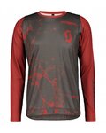 SCOTT Letnia koszulka kolarska z długim rękawem - TRAIL VERTIC LS - szary/czerwony