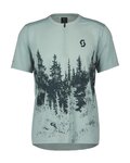 SCOTT Koszulka kolarska z krótkim rękawem - TRAIL FLOW ZIP SS - zielony/jasnozielony