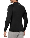 SIX2 Kolarska koszulka z długim rękawem - SERAFINO MERINOS - czarny