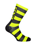 SIX2 Kolarskie klasyczne skarpetki - LUXURY MERINO - czarny/żółty