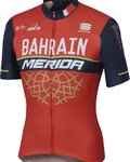 SPORTFUL Koszulka kolarska z krótkim rękawem - BAHRAIN MERIDA 2017 - czerwony/czarny