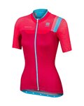 SPORTFUL Koszulka kolarska z krótkim rękawem - BODYFIT PRO LADY - różowy/turkusowy