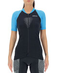 UYN Koszulka kolarska z krótkim rękawem - GRANFONDO LADY - niebieski/czarny