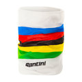 SANTINI Komin kolarski - UCI RAINBOW - biały/tęczowy