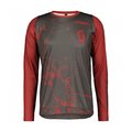 SCOTT Letnia koszulka kolarska z długim rękawem - TRAIL VERTIC LS - szary/czerwony