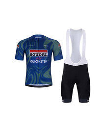 BONAVELO Krótka koszulka kolarska i spodenki - SOUDAL-QUICKSTEP 2026 - czarny/niebieski/zielony