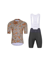 HOLOKOLO Krótka koszulka kolarska i spodenki - SPARROVER - antracyt/brązowy