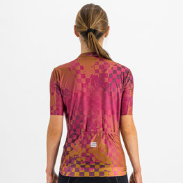 SPORTFUL Koszulka kolarska z krótkim rękawem - ROCKET - cyklamen/brązowy