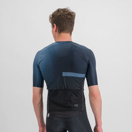 SPORTFUL Koszulka kolarska z krótkim rękawem - BOMBER - czarny/niebieski