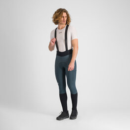 SPORTFUL Długie spodnie kolarskie z szelkami - SUPERGIARA - zielony/czarny