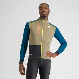 SPORTFUL Kolarska ocieplana kurtka - TEMPO - zielony/niebieski/szary/czarny