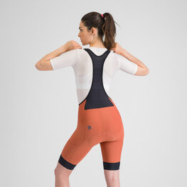 SPORTFUL Krótkie spodnie kolarskie z szelkami - GIARA 2 - pomarańczowy