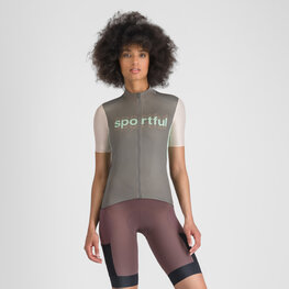 SPORTFUL Koszulka kolarska z krótkim rękawem - SUPERGIARA LOGO W - szary/różowy