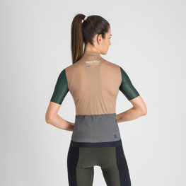 SPORTFUL Koszulka kolarska z krótkim rękawem - SUPERGIARA LOGO 2 - brązowy/zielony