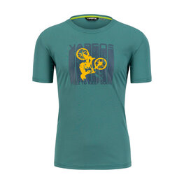 KARPOS Kolarska koszulka z krótkim rękawem - VAL FEDERIA - zielony/żółty