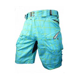 HAVEN Krótkie spodnie kolarskie bez szelek - CUBES II - niebieski