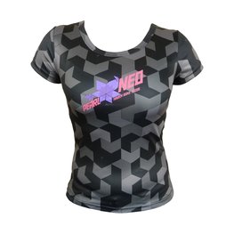 HAVEN Koszulka kolarska z krótkim rękawem - PEARL NEO SHORT - czarny/różowy