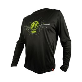 HAVEN Letnia koszulka kolarska z długim rękawem - NAVAHO II LONG - czarny/zielony