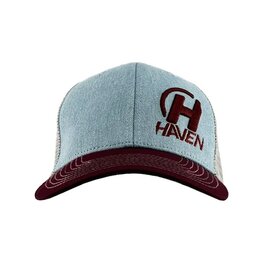 HAVEN Czapka kolarska - TRUCKER - szary/czerwony