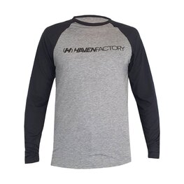 HAVEN Letnia koszulka kolarska z długim rękawem - FACTORY TRAIL - czarny/szary