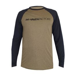 HAVEN Letnia koszulka kolarska z długim rękawem - FACTORY TRAIL - czarny/brązowy