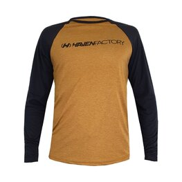 HAVEN Letnia koszulka kolarska z długim rękawem - FACTORY TRAIL - czarny/brązowy