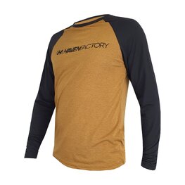HAVEN Letnia koszulka kolarska z długim rękawem - FACTORY TRAIL - czarny/brązowy