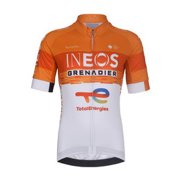 BONAVELO Koszulka kolarska z krótkim rękawem - INEOS GRENADIERS KID 2026 - biały/pomarańczowy