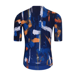 HOLOKOLO Koszulka kolarska z krótkim rękawem - STROKES - pomarańczowy/niebieski