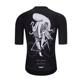 HOLOKOLO Koszulka kolarska z krótkim rękawem - OCTOPUS - czarny/biały