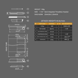 LONGUS skład głowy - HEADSET  - czarny
