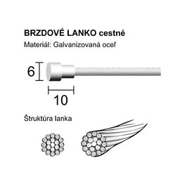 LONGUS linka hamulca -  ROAD - srebrny