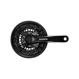 SHIMANO korby i tarcze - TOURNEY TY501 170mm 48/38/28 - czarny